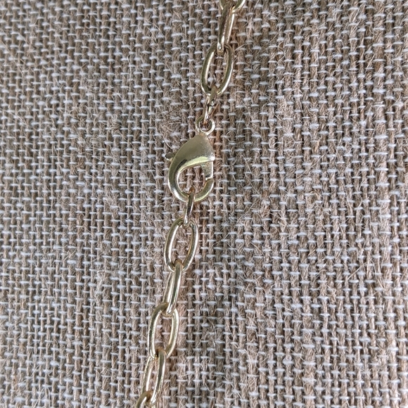 5/$18 Gem Stone Chain Gold Colored Metal Necklace - Picture 7 of 8